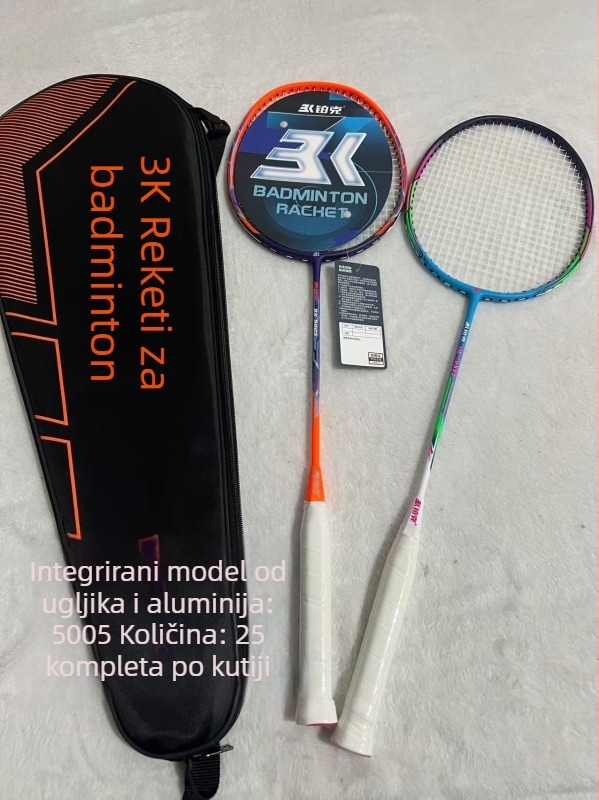 Platinum badminton raketa za trening, izdržljiva i ultra lagana ofenzivna dvostruka raketa set za odrasle i djecu