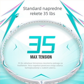 Venson VS badminton reketa, potpuno karbonska, napetost do 35 lb, AP77 ultra lagani 4U ofenzivni reket