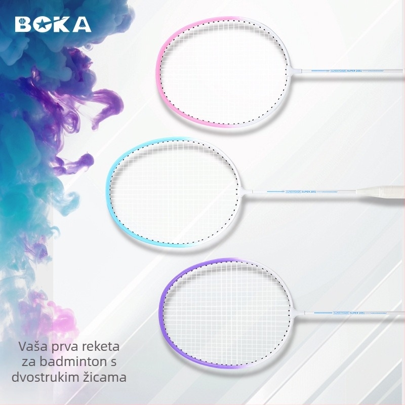 Ultra-lagan set reketa za badminton za početnike, dva reketa za odrasle i djecu, izdržljiv za trening