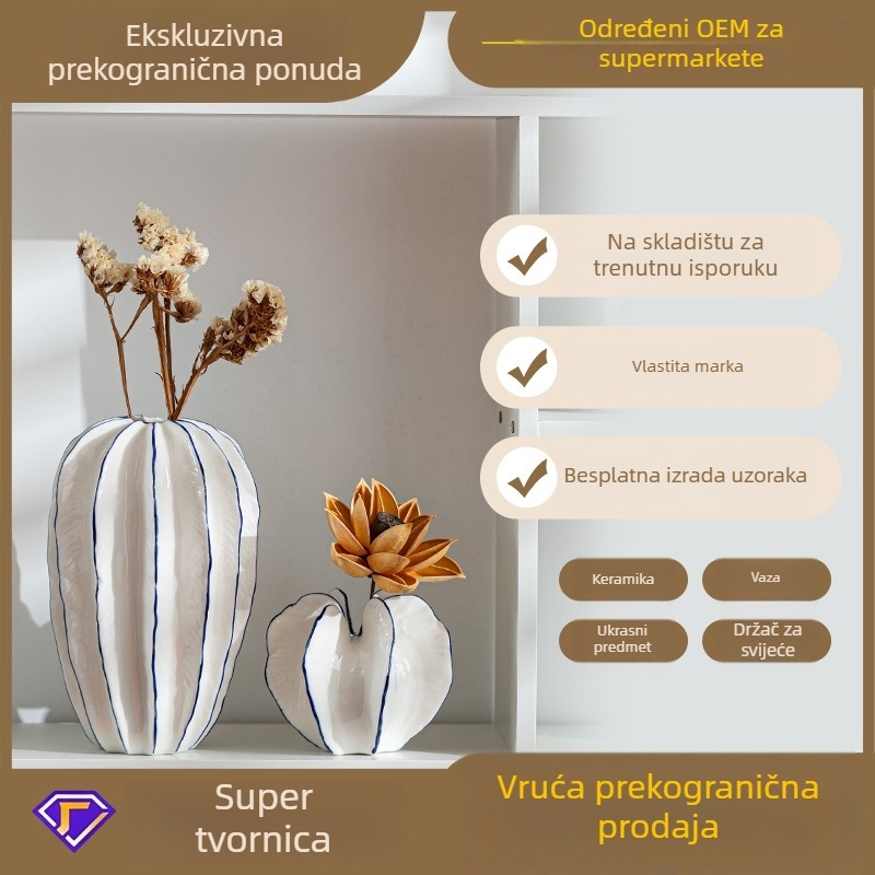 Moderni keramički vaza s motivom voća, za suho cvijeće, kućni dekor