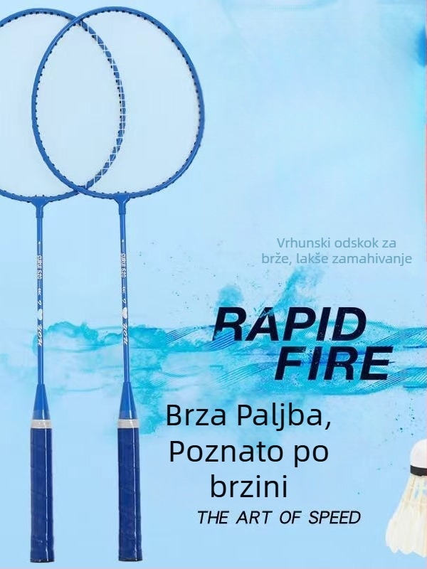 Raketa za badminton za odrasle i djecu — izdržljiva, visoke elastičnosti, trening raketa za obitelj