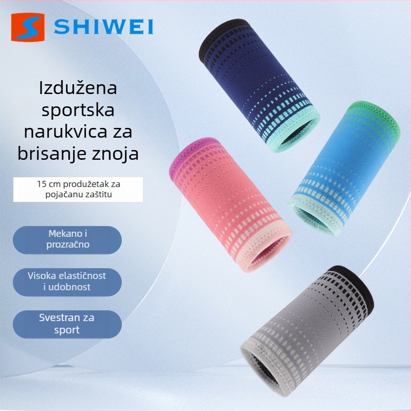 Produžena elastična zapešćna traka, upija znoj, prozračna, najlon, 3D tkanina s gradijentom, za žene, sport