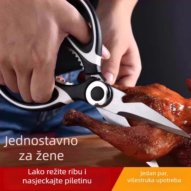 Kuhinjske škarice od nehrđajućeg čelika za piliće kosti i rezanje mesa, snažne, višenamjenske Panda škare