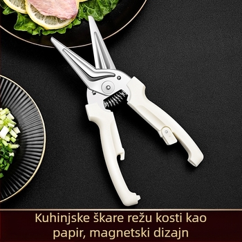 Kuhinjske škare za kosti – snažne, potpuno od nehrđajućeg čelika, kućna višefunkcionalnost za ribje kosti i roštilj