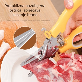 Magnetične kuhinjske škarje za pileće kosti, čvrste od nehrđajućeg čelika, višenamjenske kuhinjske škarice