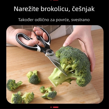 Kuhinjske škare od nehrđajućeg čelika za rezanje pilećih kostiju i mesa, višestruke namjene, uštedu napora