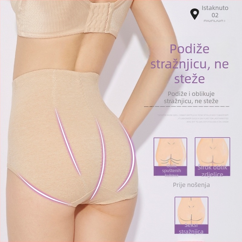 Ženske pamučne gaćice za oblikovanje tijela, visoki pojas, oblikovanje trbuha i podizanje bokova, plus size, nakon poroda