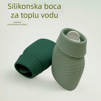 Prijenosna silikonska boca za vruću vodu, kvalitete hrane, sklopiva i izolirana, za zagrijavanje ruku i tijela, topli oblog, dvostruka uporaba za vruće i hladno