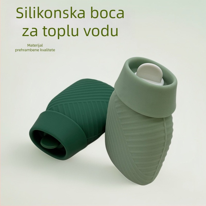 Prijenosna silikonska boca za vruću vodu, kvalitete hrane, sklopiva i izolirana, za zagrijavanje ruku i tijela, topli oblog, dvostruka uporaba za vruće i hladno