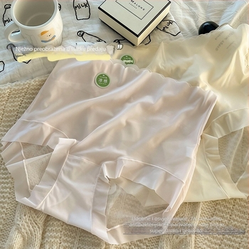 Izuzetno tanke Ice Silk gaćice visokog struka – za žene, plus size, antibakterijske, prozračne, s pamukom u prednjem dijelu, ljeto