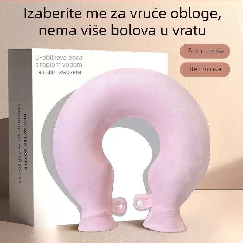 U-oblik boca s toplom vodom za cervikalnu regiju, grijanje ramena i vrata, debeli šal za glavu