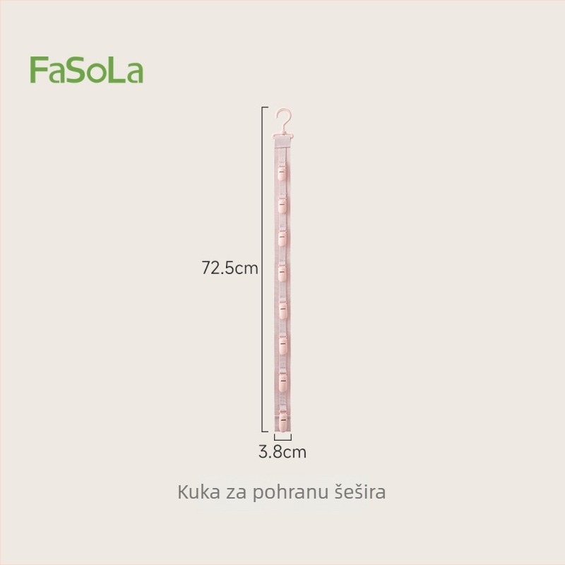 FaSoLa Zidna vješalica za šešire u hodniku s višestrukim kukama za pohranu kapa — bez bušenja