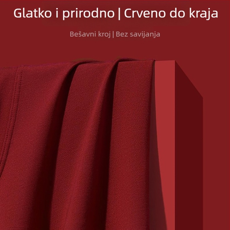 Kerya Muške crvene bokserice od modal vlakana, antibakterijske, prozračne, udobne, srednji pojas, jednobojne