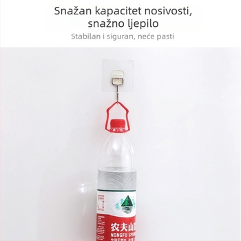 Nerđajući čelični veći kuk s jakim ljepilom, bez bušenja, za odjeću na vratima; za kupaonicu i kuhinju, zidni ljepilni kuk.
