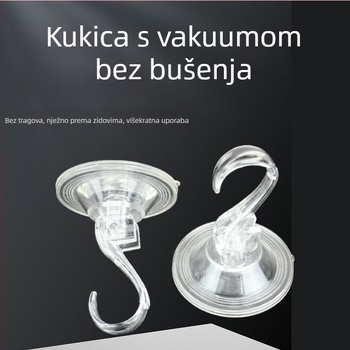 Zidni držač s vakuumskim zahvatom – snažno prianjanje, za kuhinju i kupaonicu, bez bušenja, bez tragova