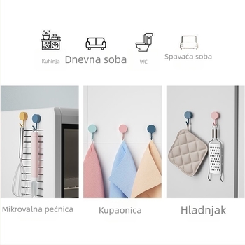 Kuke za kupaonicu s ljepilom, bez bušenja – 5-dijelni set