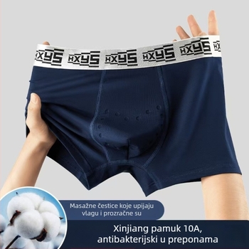 Muške gaćice boxerice od pamuka 90–95%, antibakterijske, prozračne, srednji pojas, jednobojne