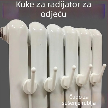 Kuka za radijator bez bušenja — zidni sušilo za odjeću, za šešire i ručnike, kupaonica