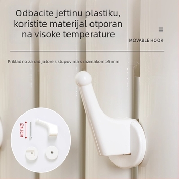 Kuka za radijator bez bušenja — zidni sušilo za odjeću, za šešire i ručnike, kupaonica