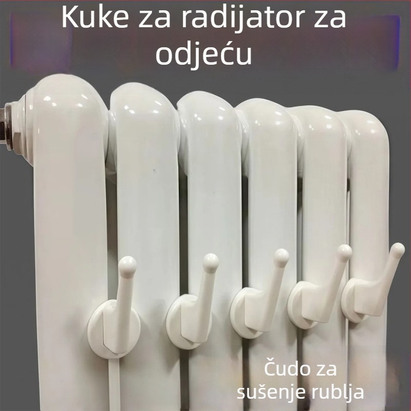 Kuka za radijator bez bušenja — zidni sušilo za odjeću, za šešire i ručnike, kupaonica
