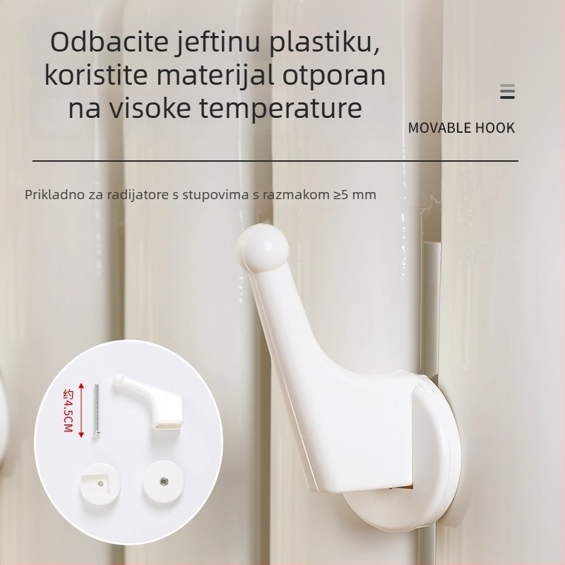Kuka za radijator bez bušenja — zidni sušilo za odjeću, za šešire i ručnike, kupaonica