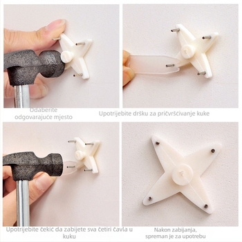 Vješak za fotografije bez bušenja, nevidljivi čavao, nosivost 5 kg, ABS materijal, moderni minimalistički dizajn