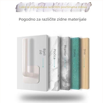 Kuka za zid s ljepljivom trakom, bez bušenja, ABS, jedan kuk, moderan jednostavan dizajn, nosivost do 10 kg, za kuhinju, spavaću sobu i kupaonu