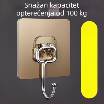 Nerđajući čelična kuka s jakim ljepilom, bez bušenja, nevidljiva iza vrata, za kuhinju i kupaonicu, 25R