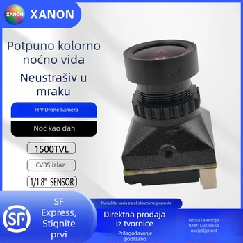 FPV trkaći dron s velikom ciljem područjem, kamera u obliku cvijeta sa crnim svjetlom, niska latencija, pouzdano pri slabom osvjetljenju, analogni modul kamere s punom bojom