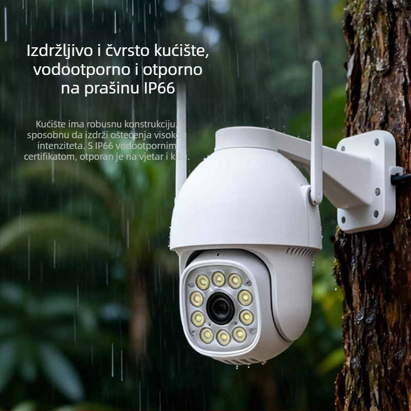 Vanjska kamera za nadzor s 360° noćnim vidom, bežična dvostruka komunikacija, praćenje ljudi, 4G kupolska kamera za dom.