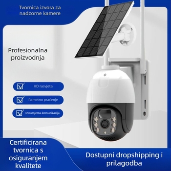 4G solarna PTZ kuglasta kamera, bežični Wi-Fi, daljinski nadzor u HD boji