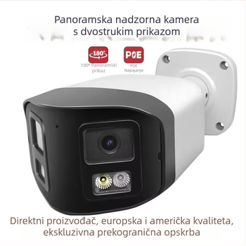 180° panoramska kamera s dvostrukim objektivom, PoE, 8MP, noćno snimanje u boji, 4K nadzor