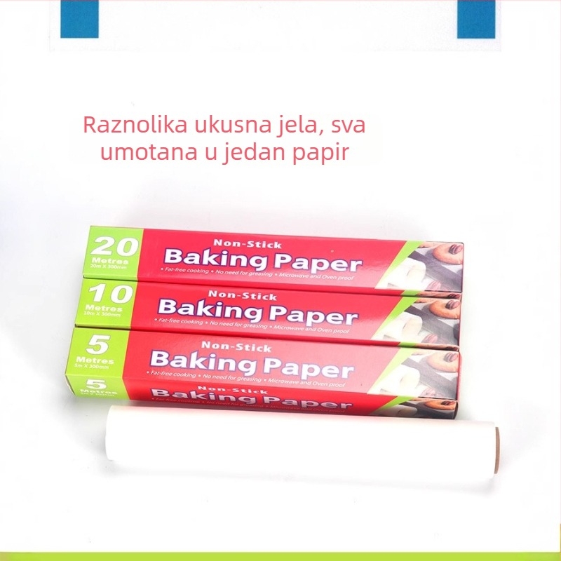 Hilary silikonski premazani papir za pečenje i roštilj, prehrambena kvaliteta, 40 g/m², pogodan za privatnu marku s logom