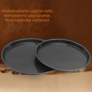 Okrugla pizza tava od karbonskog čelika s neprijanjajućim premazom, za pečenje, promjeri 23/25/29/31/35 cm