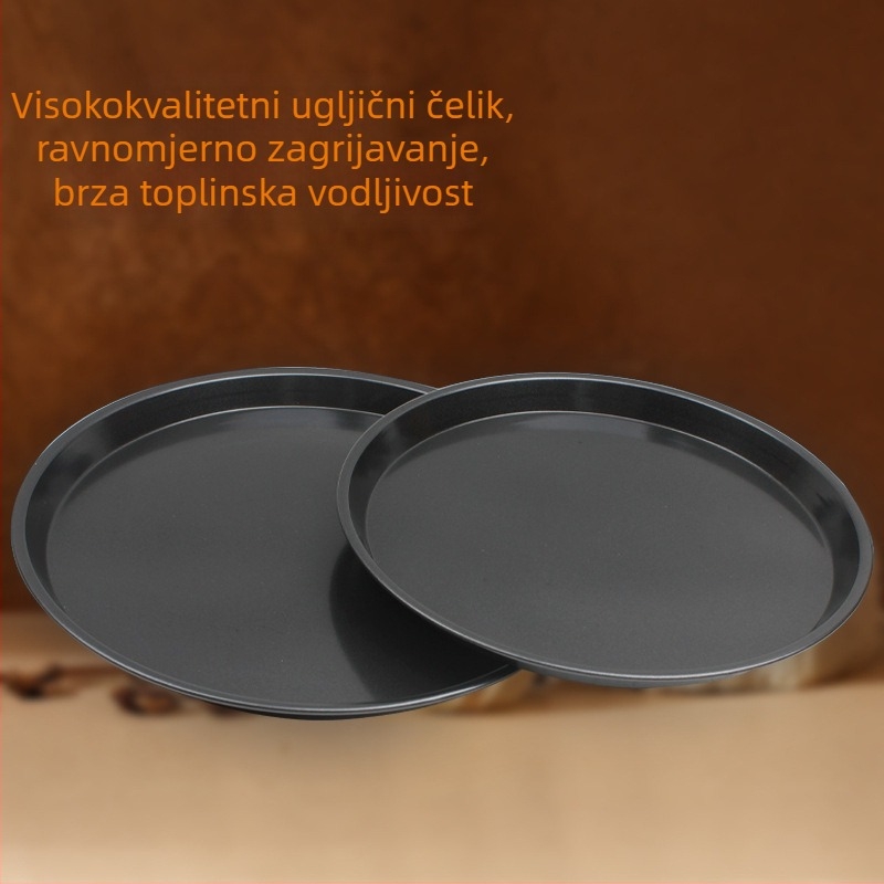 Okrugla pizza tava od karbonskog čelika s neprijanjajućim premazom, za pečenje, promjeri 23/25/29/31/35 cm