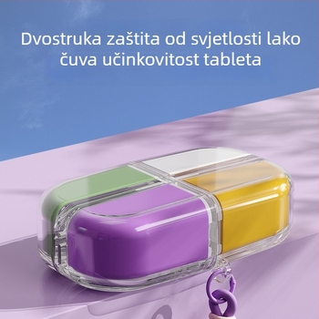 Kutija za kapsule s kaišem, prenosni dispenser lijekova, sedmodnevni zatvoreni spremnik za tablete i dijelnik tableta