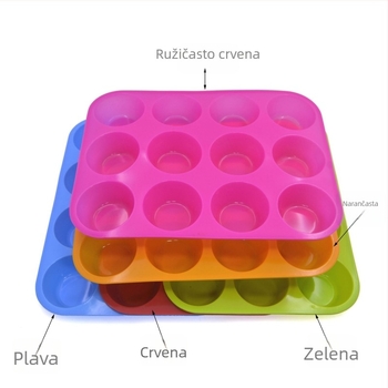 Kružna silikonska forma za pečenje s 12 odjeljaka, 140 g, za žele i puding