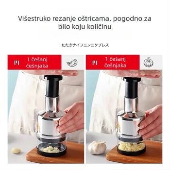 Višefunkcionalna presica za češnjak i rezač povrća, ručni kuhinjski alat od nehrđajućeg čelika za kućnu uporabu