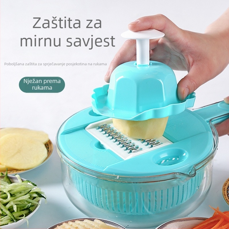 Nova višenamjenska kuhinjska naribac s zaštitom ruke, za ribanje i rezanje krumpira, s funkcijom odvodnje