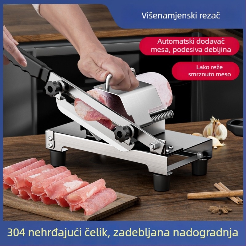 Kućni rezač mesa za rulice janjetine i govedine - višenamjenski rezač od nehrđajućeg čelika 304