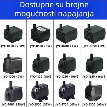 Višenamjenska mini potopna pumpa za akvarij s filtracijom i fontanom, tiho rada