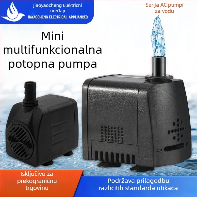 Višenamjenska mini potopna pumpa za akvarij s filtracijom i fontanom, tiho rada