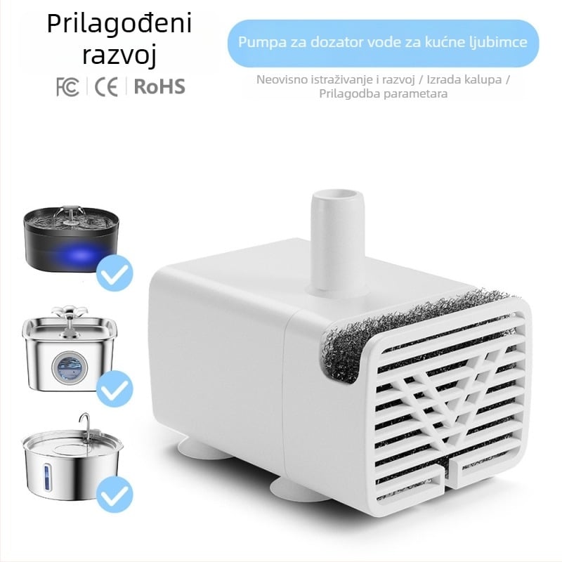 JY-830 Tiha Mala USB Pumpa za Vodu za Kućne Ljubimce, Zaštita od Suhog Rada, Automatsko Isključivanje Pri Nedostatku Vode, Brushless Motor, 5V DC