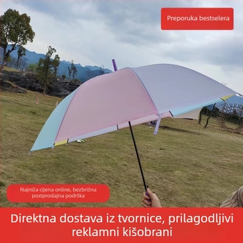 Jednokratni dječji kišobran, prozirni kišobran s dugim drškom, reklamni logotip