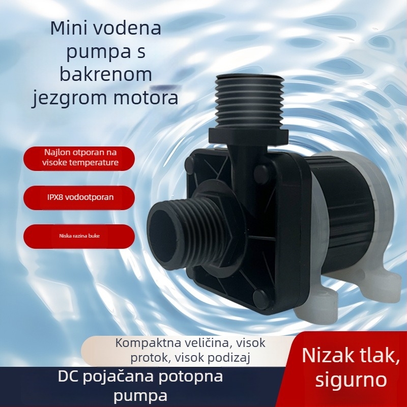 Bezčetkova DC potopna pumpa, najlon, otporna na visoke temperature, 12V, mala pumpa za kozmetički uređaj s terapijskom glavom