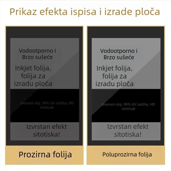 A3/A4 Filmski papir za tisak tintom – mliječno bijeli vodootporni film za sitotip na prozirnom papiru za svjetlosno slikanje