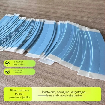 Biološka dvostruka ljepljiva traka za paruke, sigurno pričvršćivanje, vodootporna i otporna na znoj