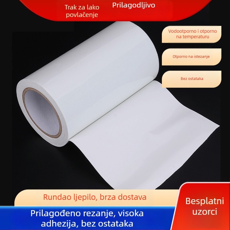Prozirna dvostrana ljepljiva traka visokog viskoziteta, uklanjanje bez tragova, perivi film, dekorativno ljepilo za reklamu, vodootporna i otporna na vlagu