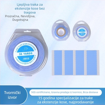 Plava dvostruka ljepljiva traka za perike i besprijekorne nadogradnje kose