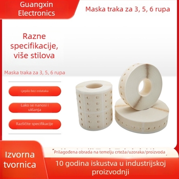 AI traka za spajanje s 3-om, 5-om i 6-om rupa, teksturirani papir za maskiranje, okomita traka za spajanje, 22x42 mm, bež, ljepilo na bazi gume, lako se uklanja